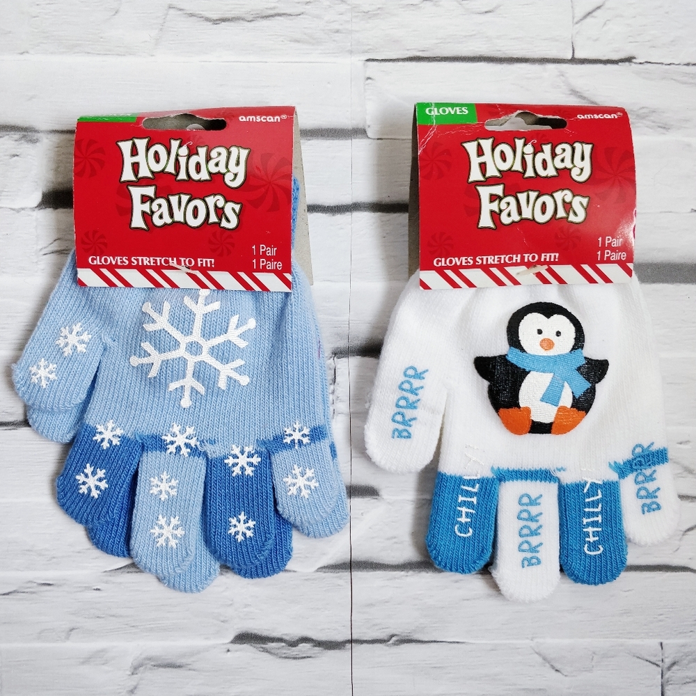 Children's Snowflake Penguin Gloves Unisex
